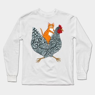 Ginger Cat Chicken Ride Long Sleeve T-Shirt